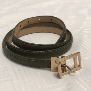Army green skinny belt